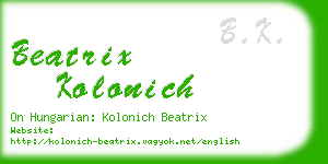 beatrix kolonich business card